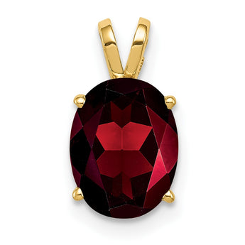 14K 9x7mm Oval Garnet pendant - Birthstone Company