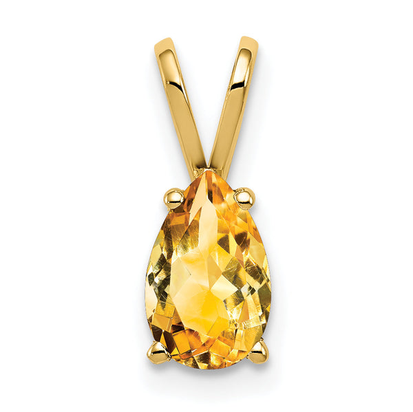 14K 8x5mm Pear Citrine pendant