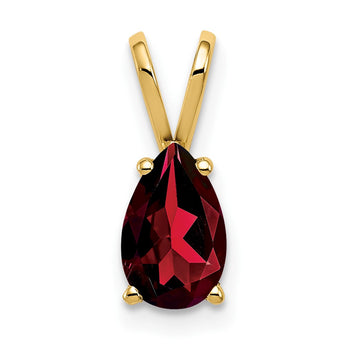 14K 8x5mm Pear Garnet pendant - Birthstone Company