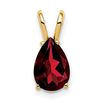 14K 9x6mm Pear Garnet pendant - Birthstone Company