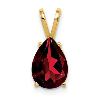 14K 10x7mm Pear Garnet pendant - Birthstone Company