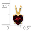 14K 6mm Heart Garnet pendant - Birthstone Company