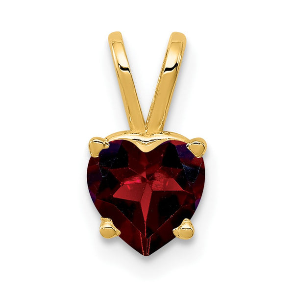 14K 6mm Heart Garnet pendant - Birthstone Company