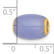 Lavender Oval Jade Bead Slide Pendant in 14K Yellow Gold, 9.1mm