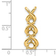 14k Holds 3 Stone Criss-Cross Chain Slide Mounting