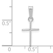14k White Gold Polished Cross Solid Pendant