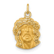 14k Hollow Polished/Satin Small Jesus Medal