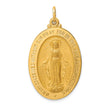 14k Solid Polished/Satin Large Oval Miraculous Medal