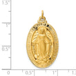 14k Solid Polished/Satin Large Oval Miraculous Medal