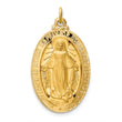 14k Solid Polished/Satin Large Oval Miraculous Medal
