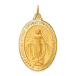 14k Solid Polished/Satin Large Oval Miraculous Medal