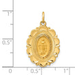 14k Solid Polished/Satin Small Fancy Oval Miraculous Medal