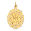 14K Solid Polished/Satin Fancy Pierced Oval Miraculous Medal