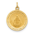 14k Solid Polished/Satin Round Miraculous Medal