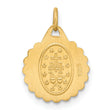 14k Solid Polished/Satin Tiny Round Scalloped Miraculous Medal