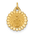14k Solid Polished/Satin Tiny Round Scalloped Miraculous Medal