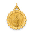 14k Solid Polished/Satin Small Round Scalloped Miraculous Medal