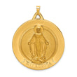14k Solid Polished/Satin Large Raised Round Milagrosa Medal