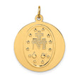 14k Solid Polished/Satin Large Round Miraculous Medal