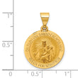 14K Hollow Round Spanish Escapulario Reversible Medal