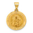 14K Hollow Round Spanish Escapulario Reversible Medal