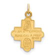 14k Solid Satin Small 4-Way Medal