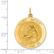 14k Solid Polished/Satin Large Round St. Anthony Medal