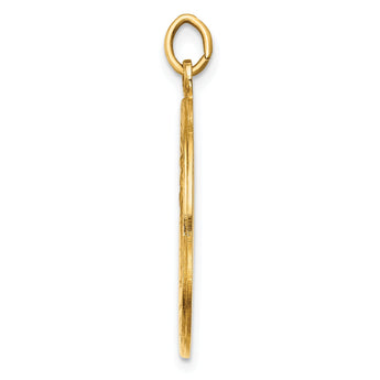 14k Solid Polished/Satin Medium Round St. Christopher Medal