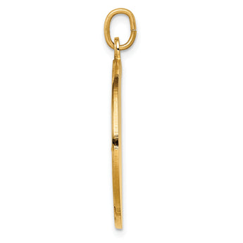 14k Solid Polished/Satin Large Round St. Christopher Medal