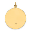 14k Solid Polished/Satin Medium Round St. Christopher Medal