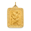 14k Solid Polished/Satin Large Rectangle St. Christopher Medal