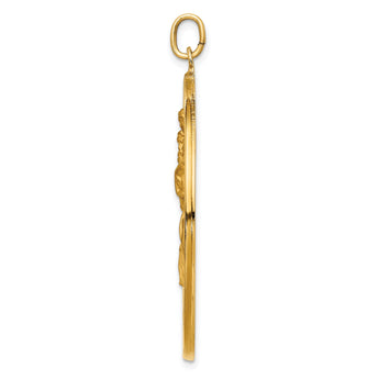 14k Solid Polished/Satin Extra Large Cut-out St. Christopher Medal