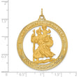 14k Solid Polished/Satin Extra Large Cut-out St. Christopher Medal
