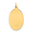 14k Solid Polished/Satin Medium Oval St. Christopher Medal