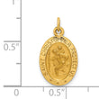 14k Solid Polished/Satin Extra Small Oval St. Christopher Medal