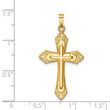 14k Hollow Polished Fleur de Lis Cross