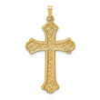 14k Hollow Polished Woven Fleur de Lis Cross