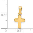 14k Polished Hollow Latin Cross Pendant