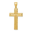 14K Diamond-cut Cross Pendant