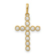 14K CZ Cross Pendant