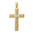 14K White Rhodium D/C Cross Pendant