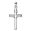 14k White Gold Hollow Crucifix Pendant