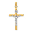 14k Two-tone Hollow Crucifix Pendant
