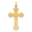 14k Two-tone Hollow Polished Woven Fleur de Lis Crucifix