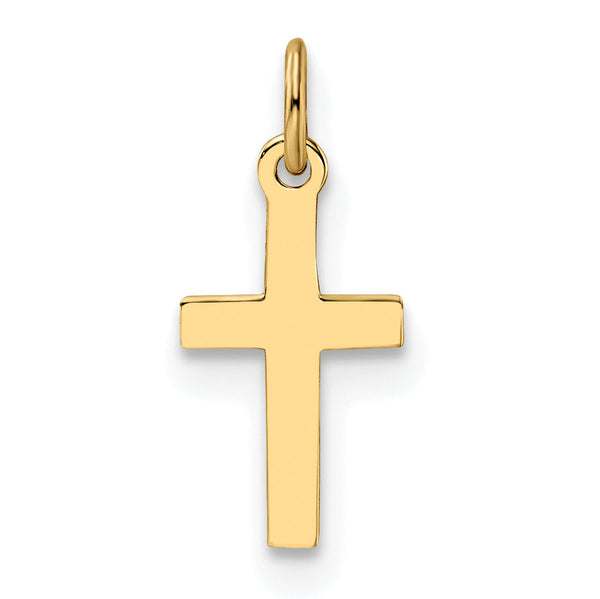 14k Polished Solid Cross Pendant