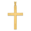 14k Polished and Line Design Solid Cross Pendant