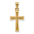 14k w/Rhodium Diamond-cut Small Latin Cross Pendant