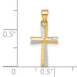 14k w/Rhodium Diamond-cut Small Latin Cross Pendant