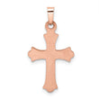 14k Rose and White Gold Polished Fleur de Lis INRI Hollow Crucifix