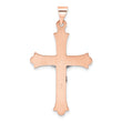 14k Rose and White Gold Polished Fleur de Lis INRI Hollow Crucifix